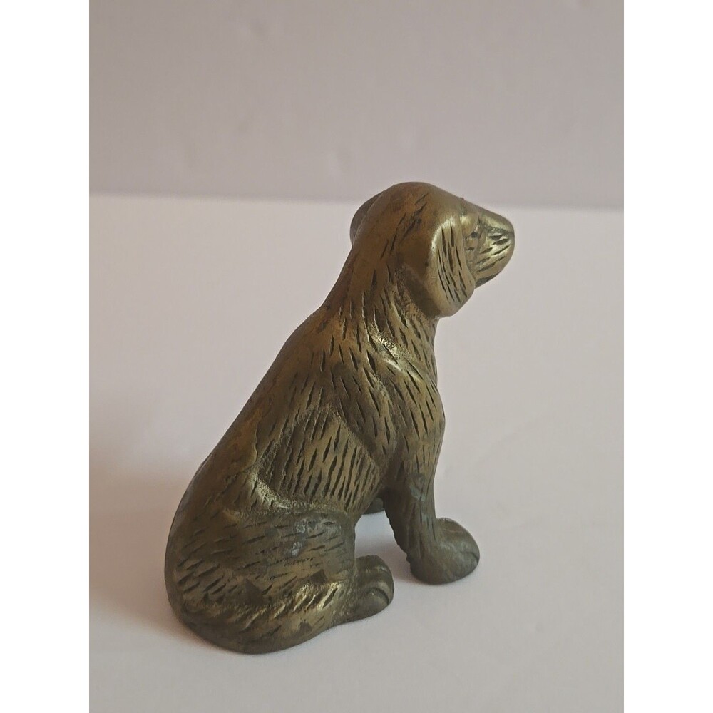 Vintage Solid Brass Dog Figure Paperweight Figurine Paperweight Signed By Action - Picture 4 of 10